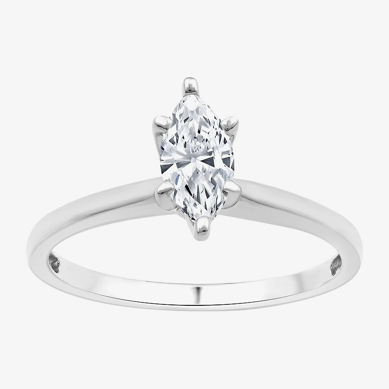 (G / Si1-Si2) Womens 3/4 CT. Lab Grown White Diamond 10K Gold Marquise Solitaire Engagement Ring