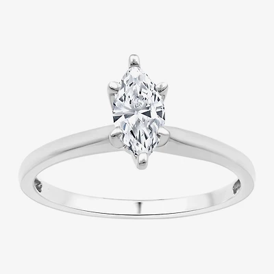 (G / Si1-Si2) Womens 3/4 CT. Lab Grown White Diamond 10K Gold Marquise Solitaire Engagement Ring