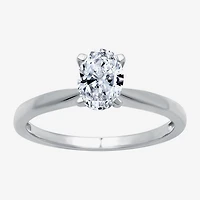 (G / Si1-Si2) Womens 3/4 CT. Lab Grown White Diamond 10K Gold Oval Solitaire Engagement Ring