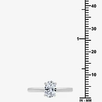 (G / Si1-Si2) Womens 3/4 CT. Lab Grown White Diamond 10K Gold Oval Solitaire Engagement Ring