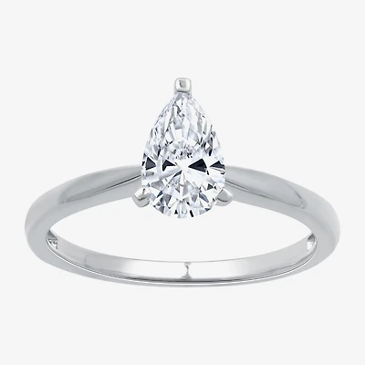 (G / Si1-Si2) Womens 3/4 CT. Lab Grown White Diamond 10K Gold Pear Solitaire Engagement Ring