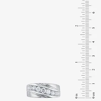 (H-I / I1) Mens 5MM 1 CT. T.W. Lab Grown White Diamond 10K Gold Wedding Band