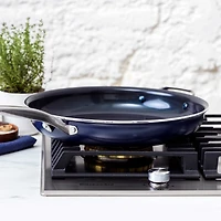 Blue Diamond Infused Ceramic Non-Stick 14" Large Frying Pan with Helper Handle
