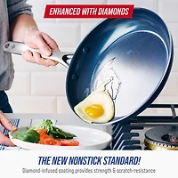 Blue Diamond Infused Ceramic Non-Stick Frying Pan Skillet Set
