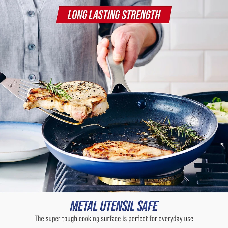Blue Diamond Infused Ceramic Non-Stick Frying Pan Skillet Set