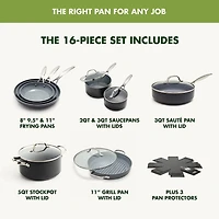 GreenPan Valencia Pro Healthy Hard Anodized Ceramic Non-Stick 13-pc. Cookware Set