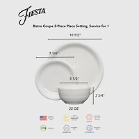 Fiesta Bistro Coupe 3-pc. Ceramic Place Setting