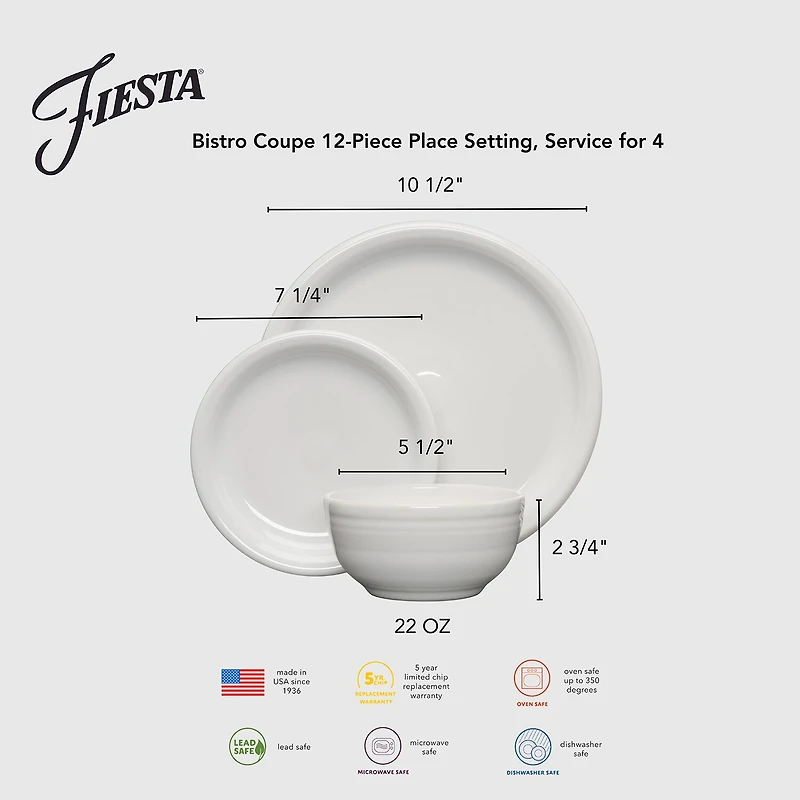 Fiesta Bistro Coupe 12-pc. Dinnerware Set