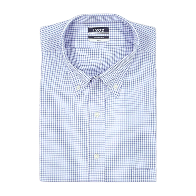 IZOD All Over Stretch Mens Classic Fit Easy Care Wrinkle Free Long Sleeve Dress Shirt
