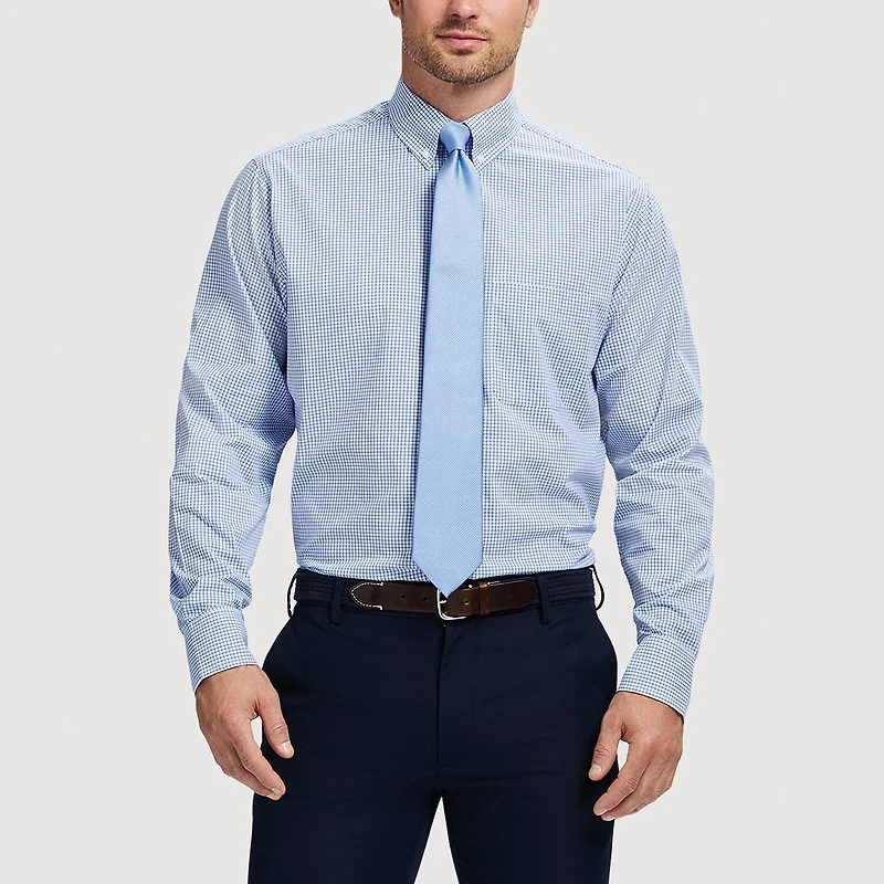 IZOD All Over Stretch Mens Classic Fit Easy Care Wrinkle Free Long Sleeve Dress Shirt