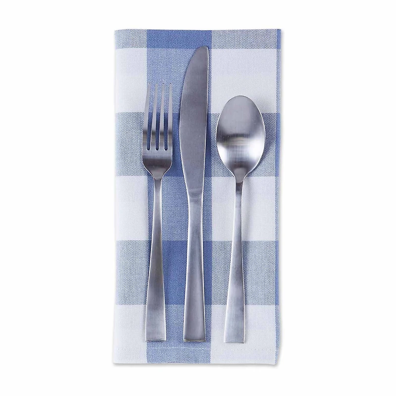 Design Imports Stonewash Blue Buffalo Check 6-pc. Napkins