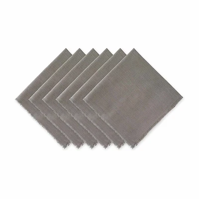 Design Imports Gray Solid Heavyweight Fringed 6-pc. Napkins