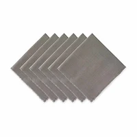 Design Imports Gray Solid Heavyweight Fringed 6-pc. Napkins
