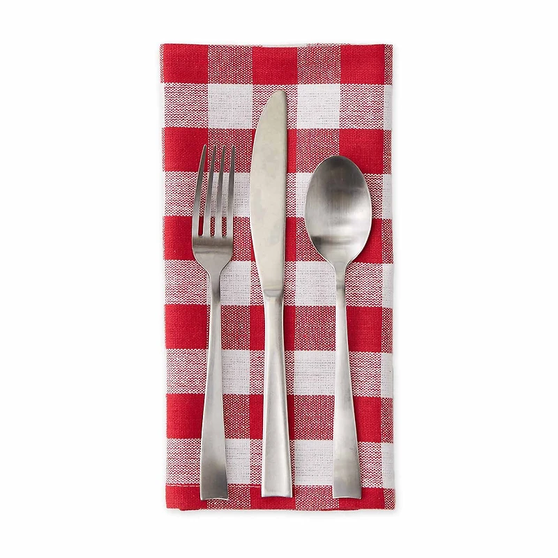 Design Imports Tango Red/White Check 6-pc. Napkins