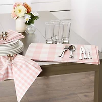 Design Imports Pink/White Reversible Gingham/Buffalo Check 4-pc. Placemats