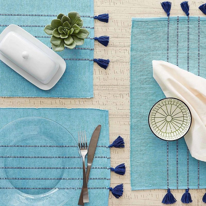 Design Imports Thera Stripe Blue 6-pc. Placemat