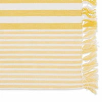 Design Imports Deep Yellow Stripes With Fringe 6-pc. Placemat