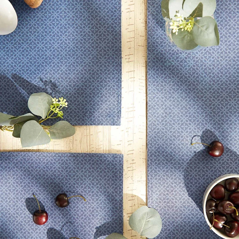 Design Imports French Blue Tonal Lattice Print Outdoor 6-pc. Placemat