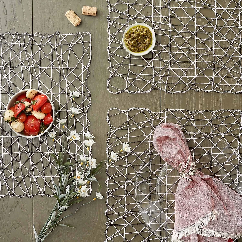 Design Imports Silver Woven Paper Square 6-pc. Placemat