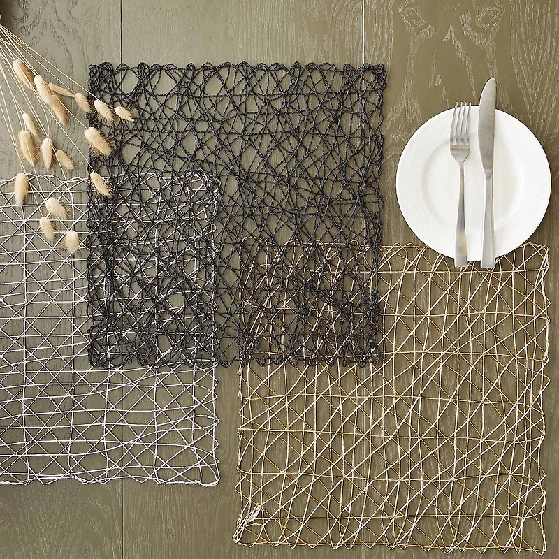 Design Imports Silver Woven Paper Square 6-pc. Placemat