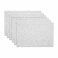 Design Imports Light Gray And Off-White Tonal Recycled Cotton Slubby Rib 6-pc. Placemat