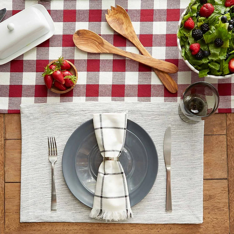 Design Imports Light Gray And Off-White Tonal Recycled Cotton Slubby Rib 6-pc. Placemat