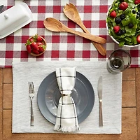 Design Imports Light Gray And Off-White Tonal Recycled Cotton Slubby Rib 6-pc. Placemat