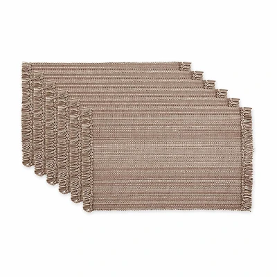 Design Imports Mushroom Variegated Fringe 6-pc. Placemat