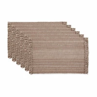 Design Imports Mushroom Variegated Fringe 6-pc. Placemat
