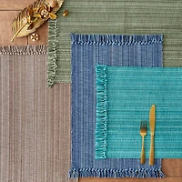 Design Imports Nautical Blue Variegated Fringe 6-pc. Placemat