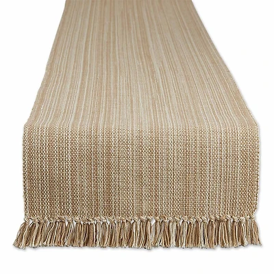 Design Imports Taupe Variegated Fringe Table Runner