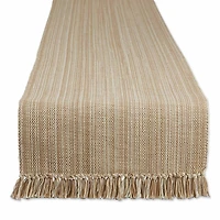 Design Imports Taupe Variegated Fringe Table Runner