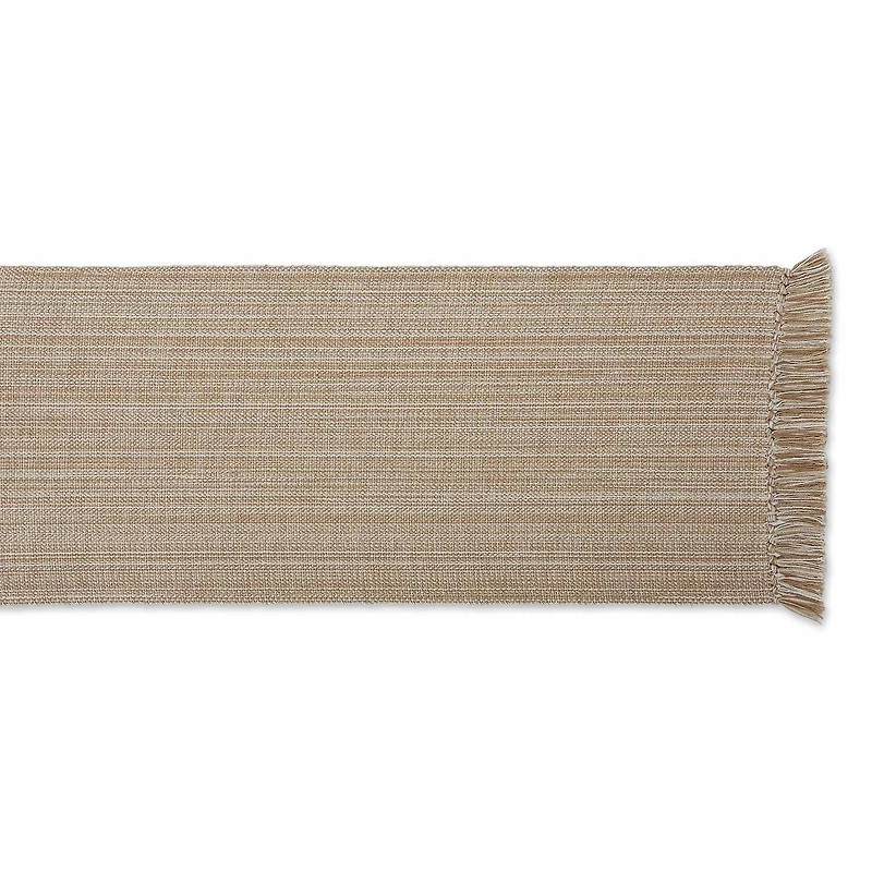 Design Imports Taupe Variegated Fringe Table Runner