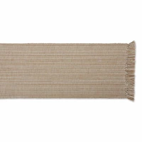 Design Imports Taupe Variegated Fringe Table Runner