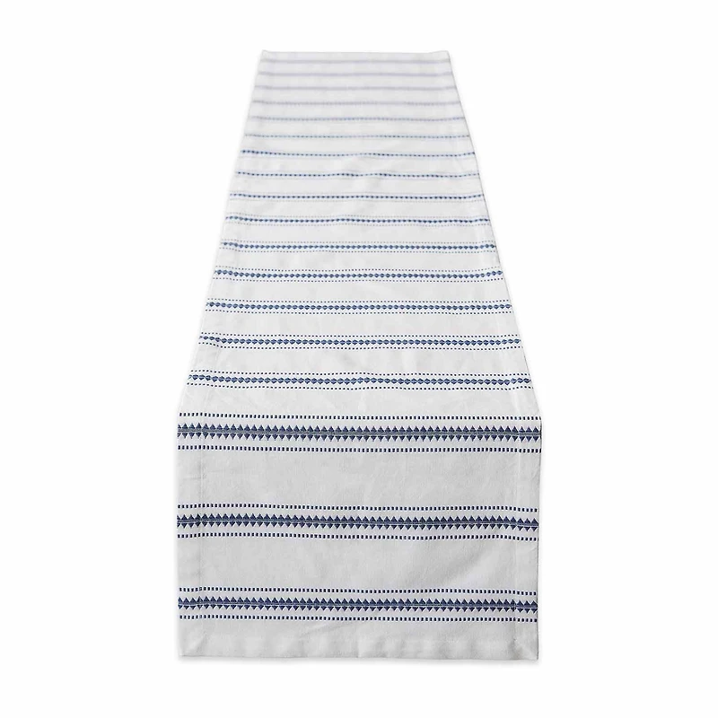 Design Imports Black Zig Dobby Stripe Table Runner