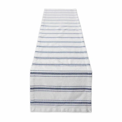 Design Imports Black Zig Dobby Stripe Table Runner