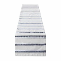 Design Imports Black Zig Dobby Stripe Table Runner