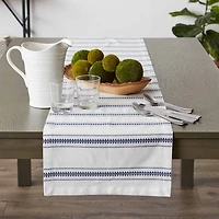 Design Imports Black Zig Dobby Stripe Table Runner