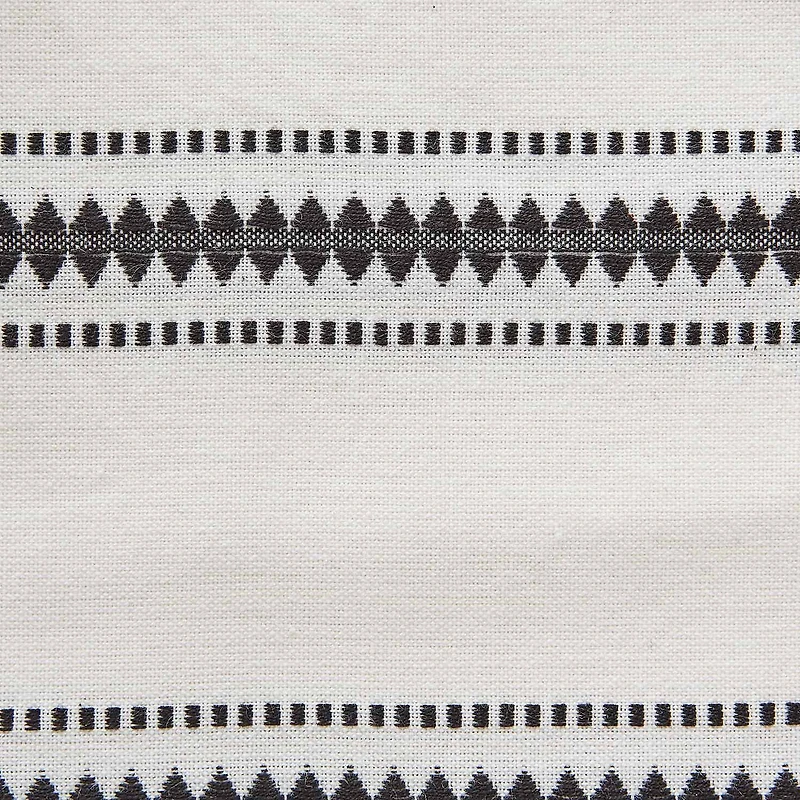 Design Imports Black Zig Dobby Stripe Table Runner