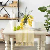 Design Imports Deep Yellow Stripes Table Runner