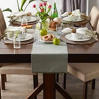 Design Imports Artichoke Eco-Friendly Chambray Fine Ribbed Table Runner