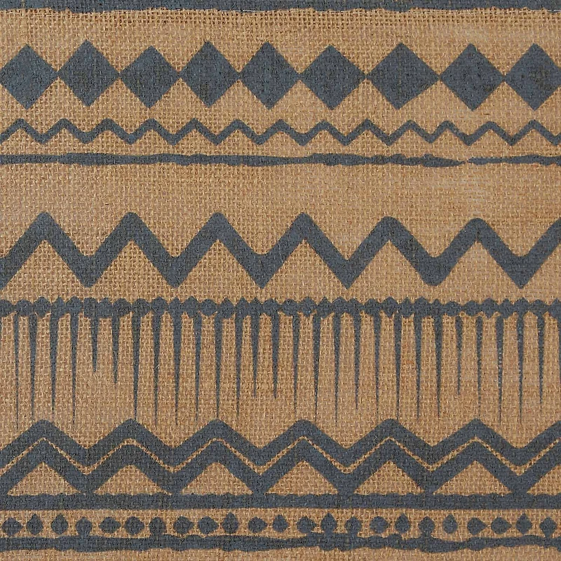 Design Imports Mineral Aztec Print On Natural Jute Table Runner