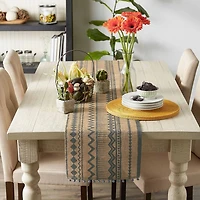 Design Imports Mineral Aztec Print On Natural Jute Table Runner