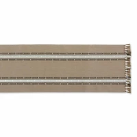 Design Imports Dobby Striped Fringe Ribbed Table Runners