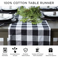 Design Imports Lemon Bliss Plaid Table Runner