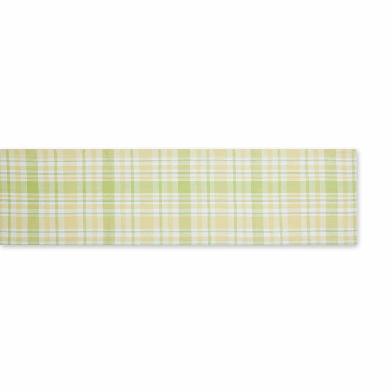 Design Imports Lemon Bliss Plaid Table Runner