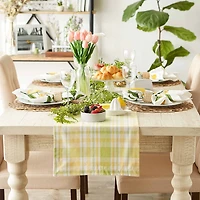 Design Imports Lemon Bliss Plaid Table Runner