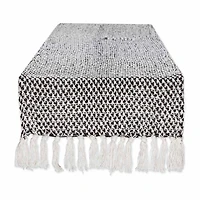 Design Imports Black Woven Table Runner
