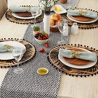 Design Imports Black Woven Table Runner