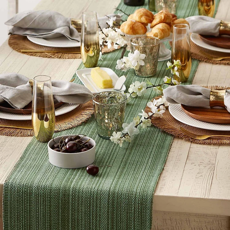 Design Imports Artichoke Variegated Fringe Table Runner